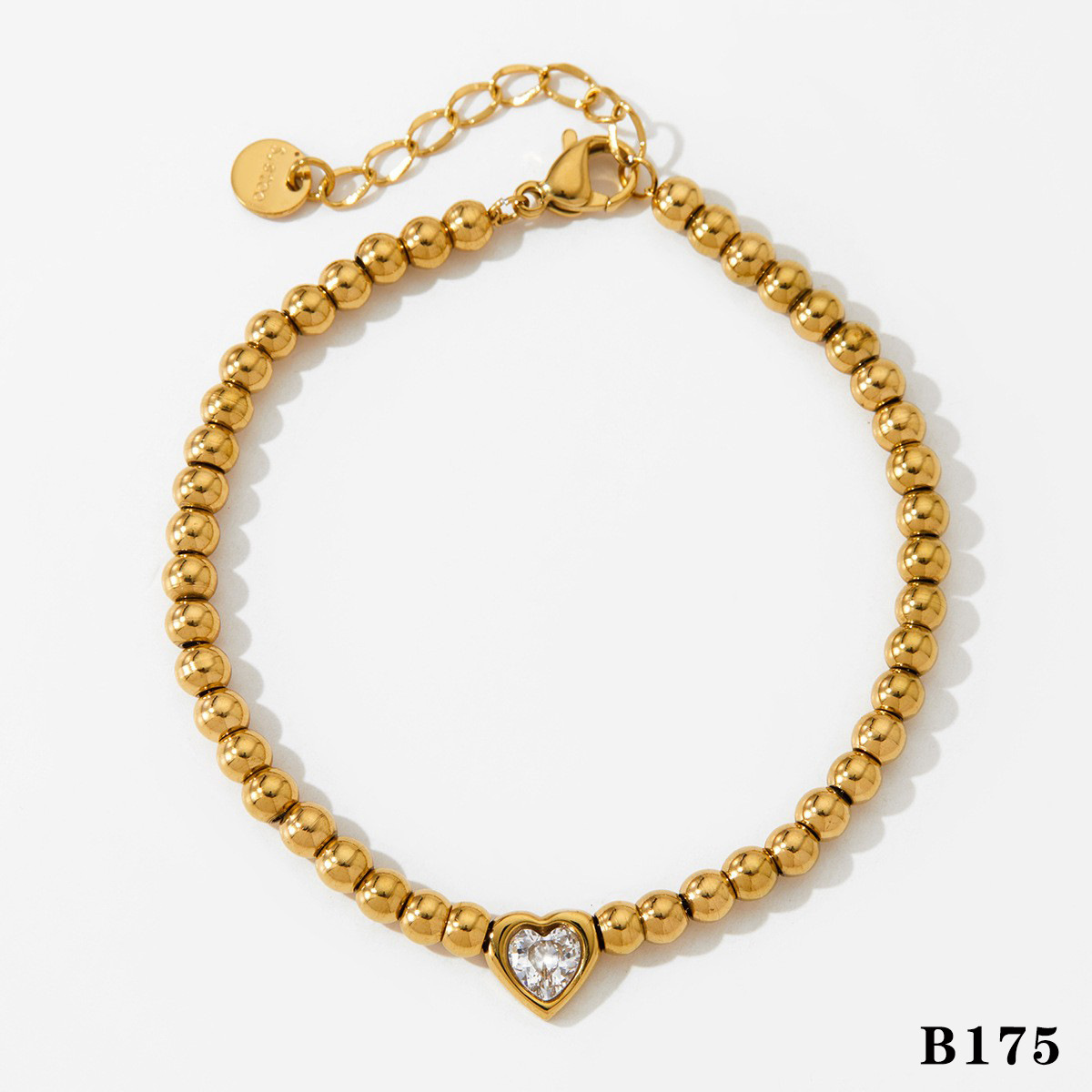 Love bead chain gold bracelet B175