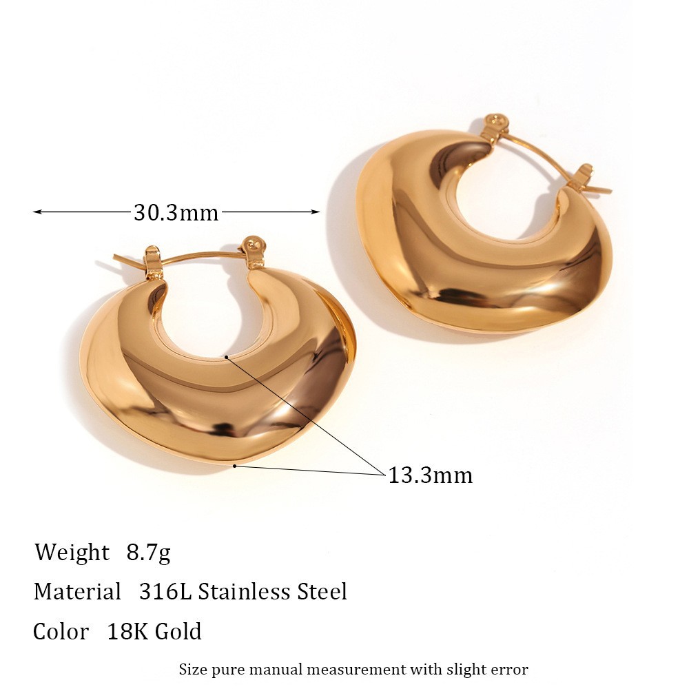 Hollow hollow heart geometric earrings-Gold