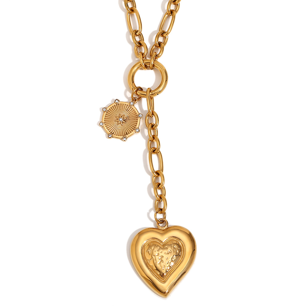 love pendant tassel necklace-gold