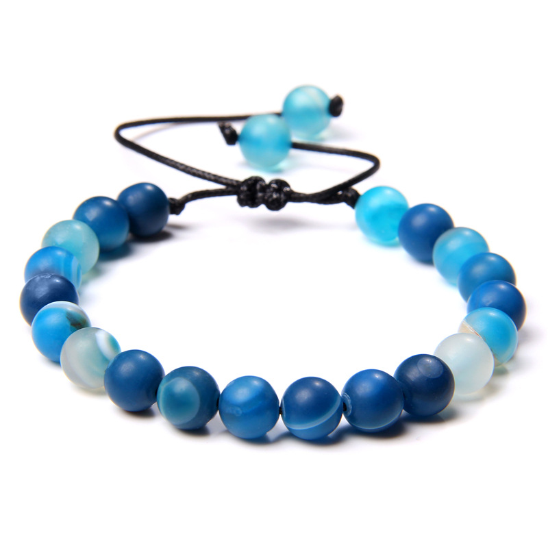 Frosted blue striped agate