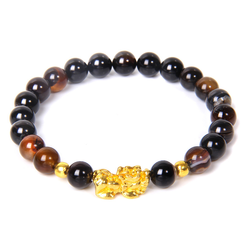 Dark coffee striped agate