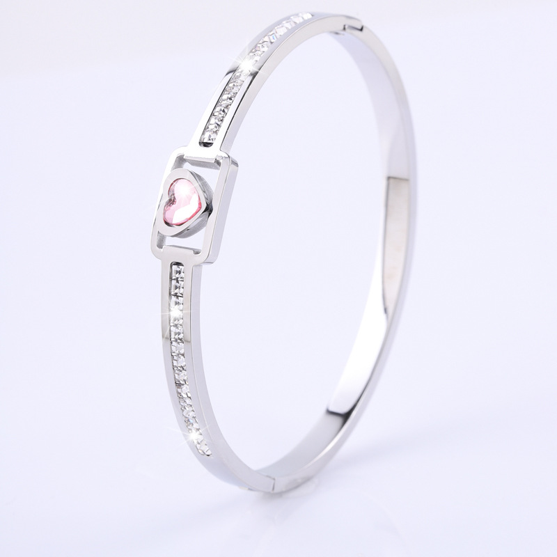 silver pink diamond love