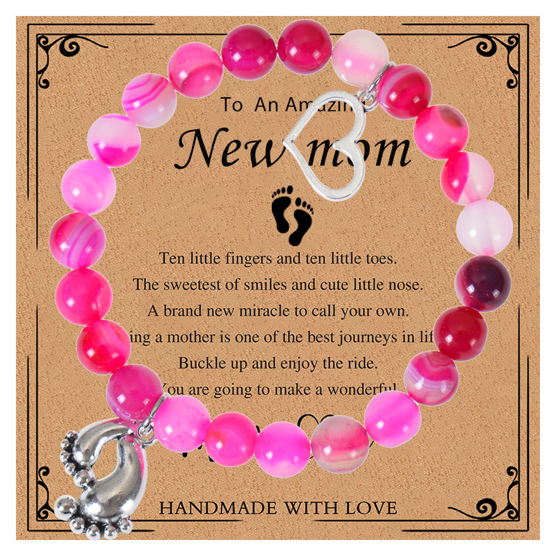 Rose red agate bracelet