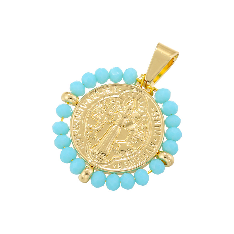 Gold light blue crystal