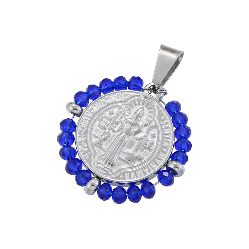 White gold dark blue crystal
