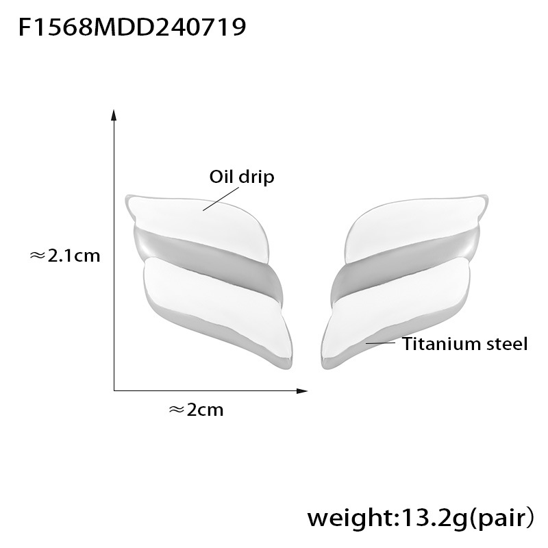 F1568-steel white earrings