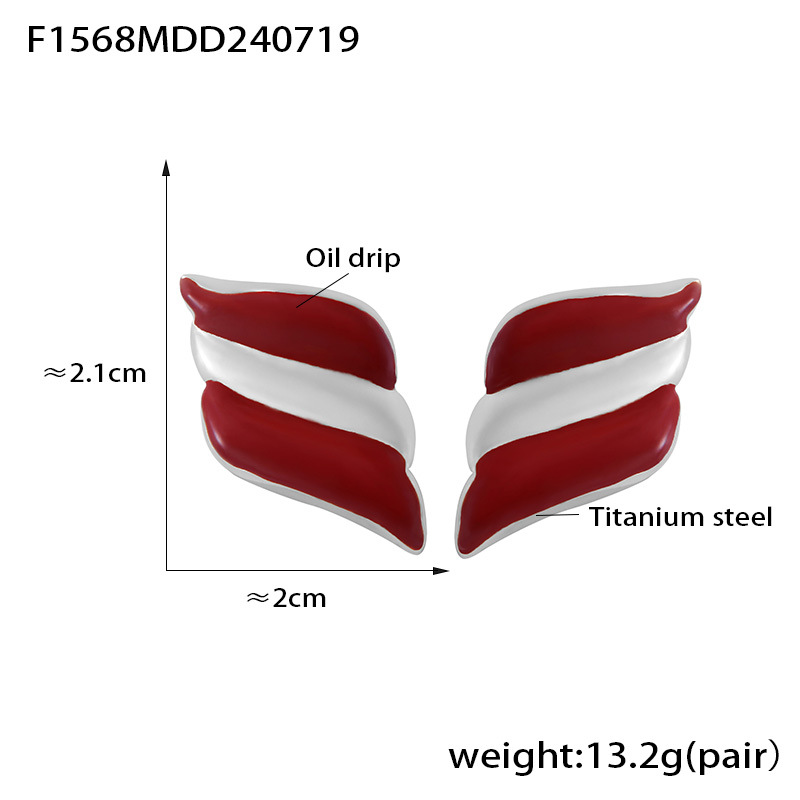 F1568-steel red earrings