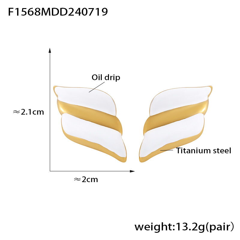 F1568-gold and white earrings