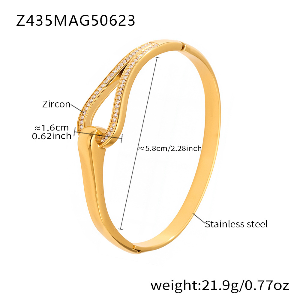 Z435-horseshoe buckle 5a zircon bracelet gold