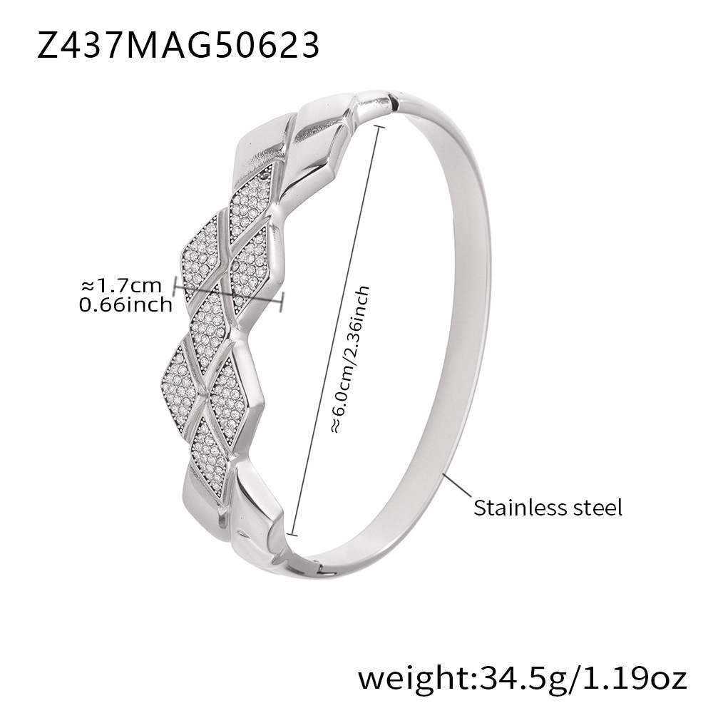 Z437-xiaoxiangfeng full diamond bracelet steel color white diamond