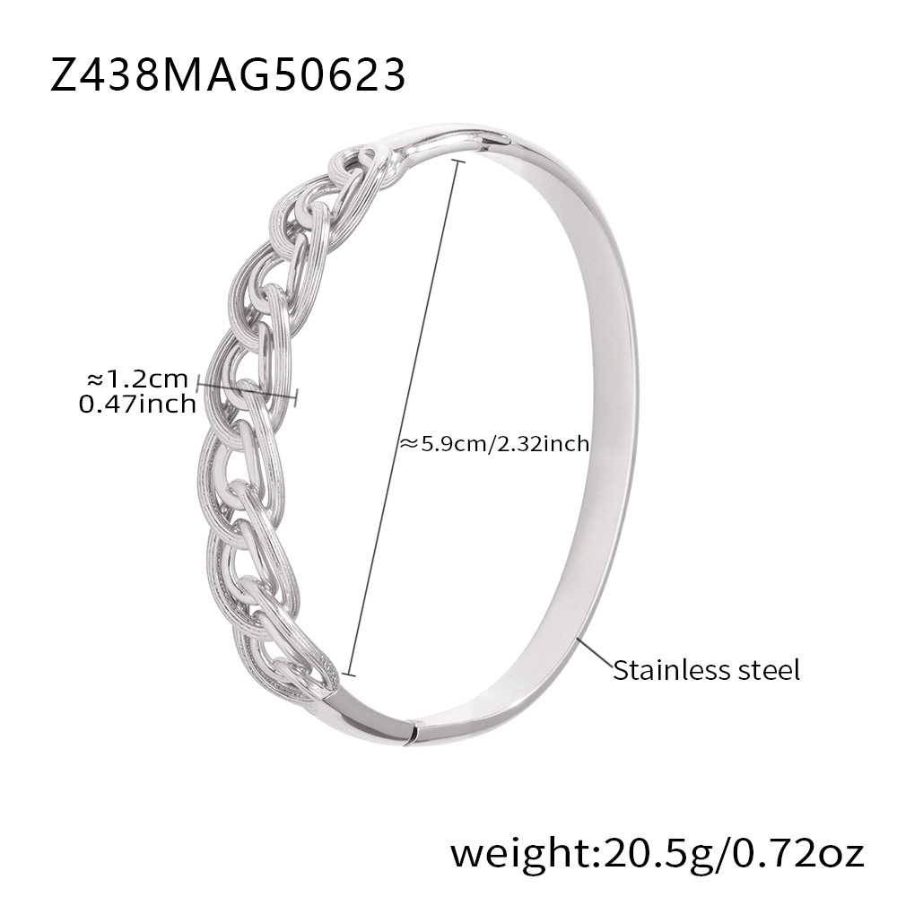 Z438-brushed wire buckle bracelet steel color