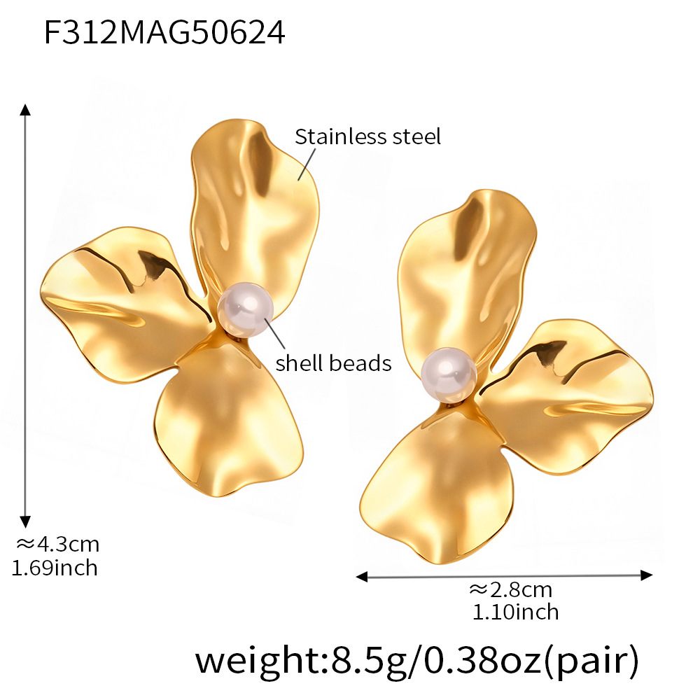 F312-gold sunflower earrings