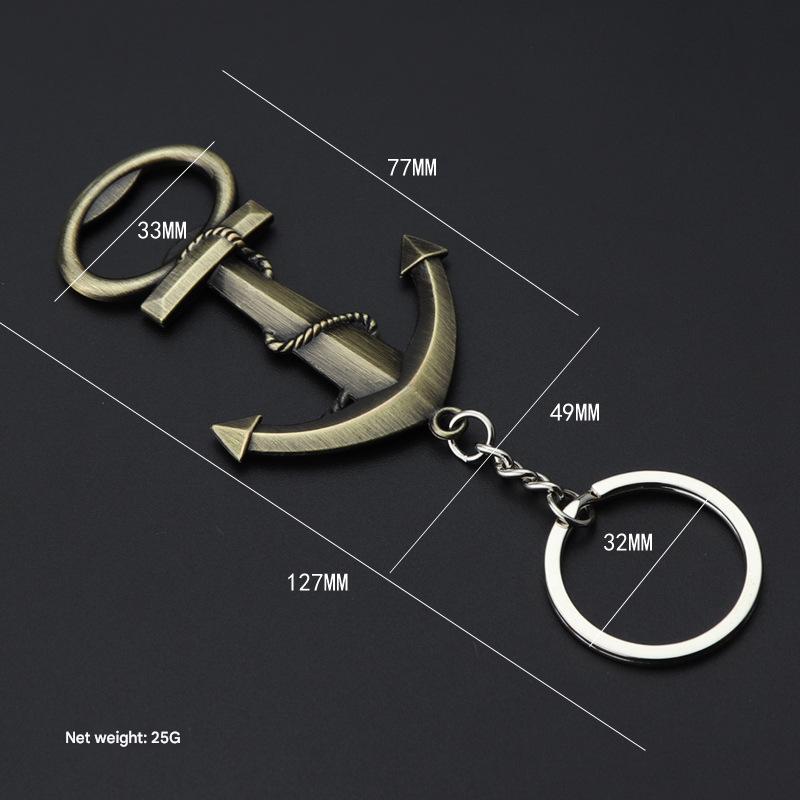 X-1021 anchor bottle opener green antique