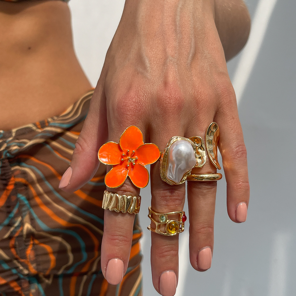 04 light gold   orange six-piece set 6134