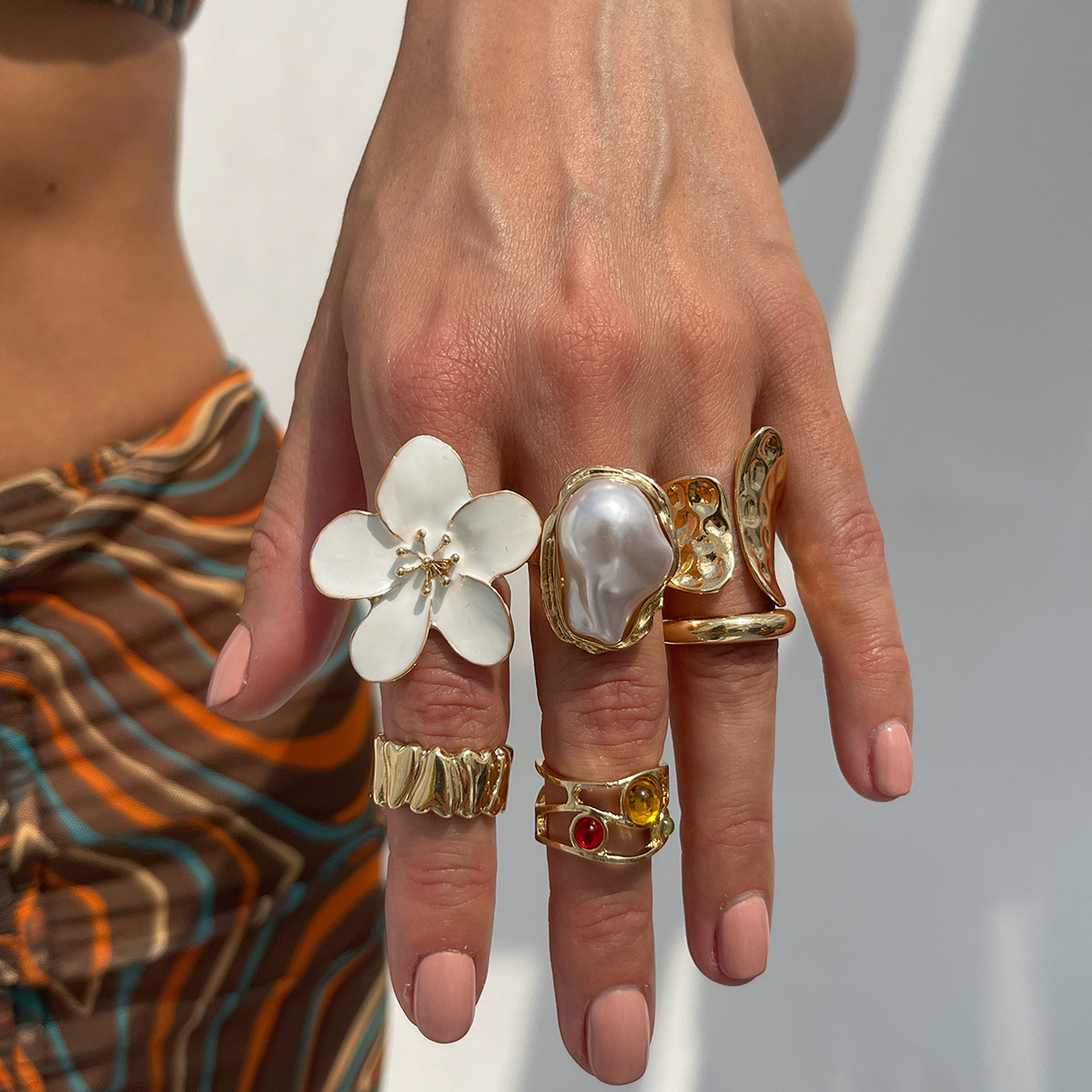 04 light gold   white six-piece set 6134