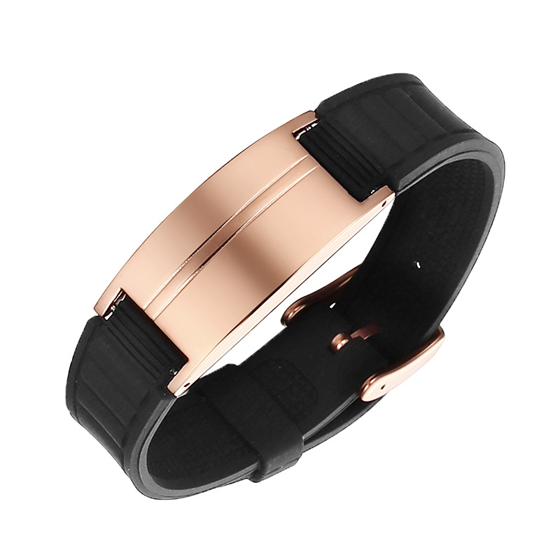 Rose Gold black strap bread magnetic