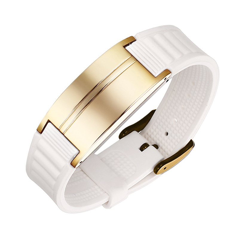 Gold white strap bread magnetic