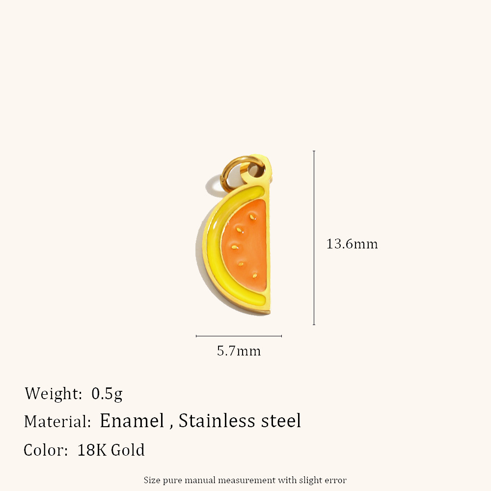 Semi-circle cantaloupe pendant-gold