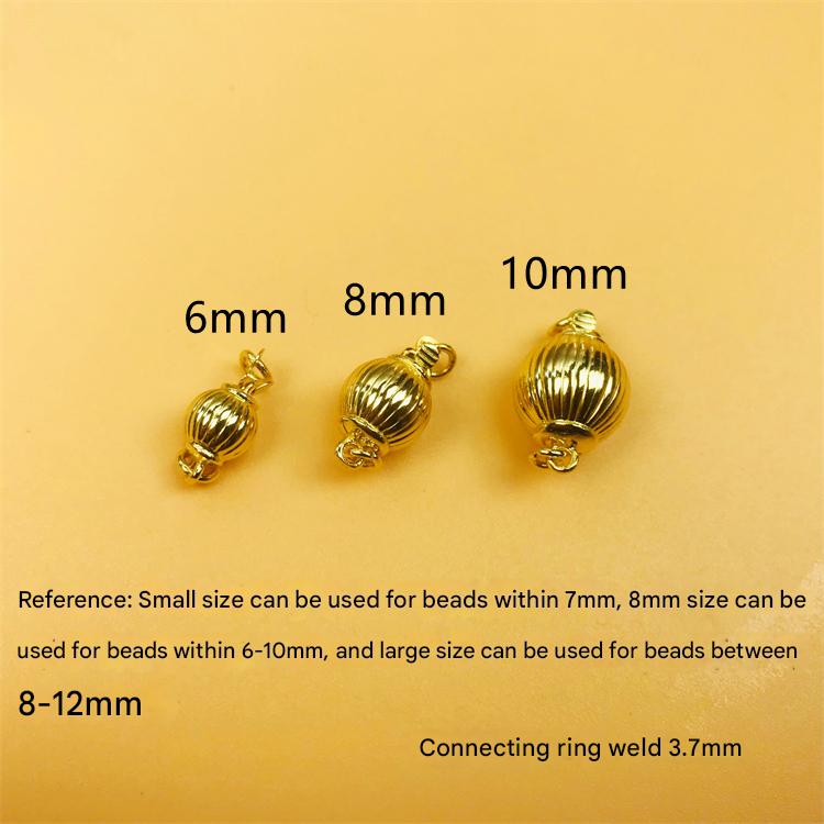 Striped round bead buckle large 10mm