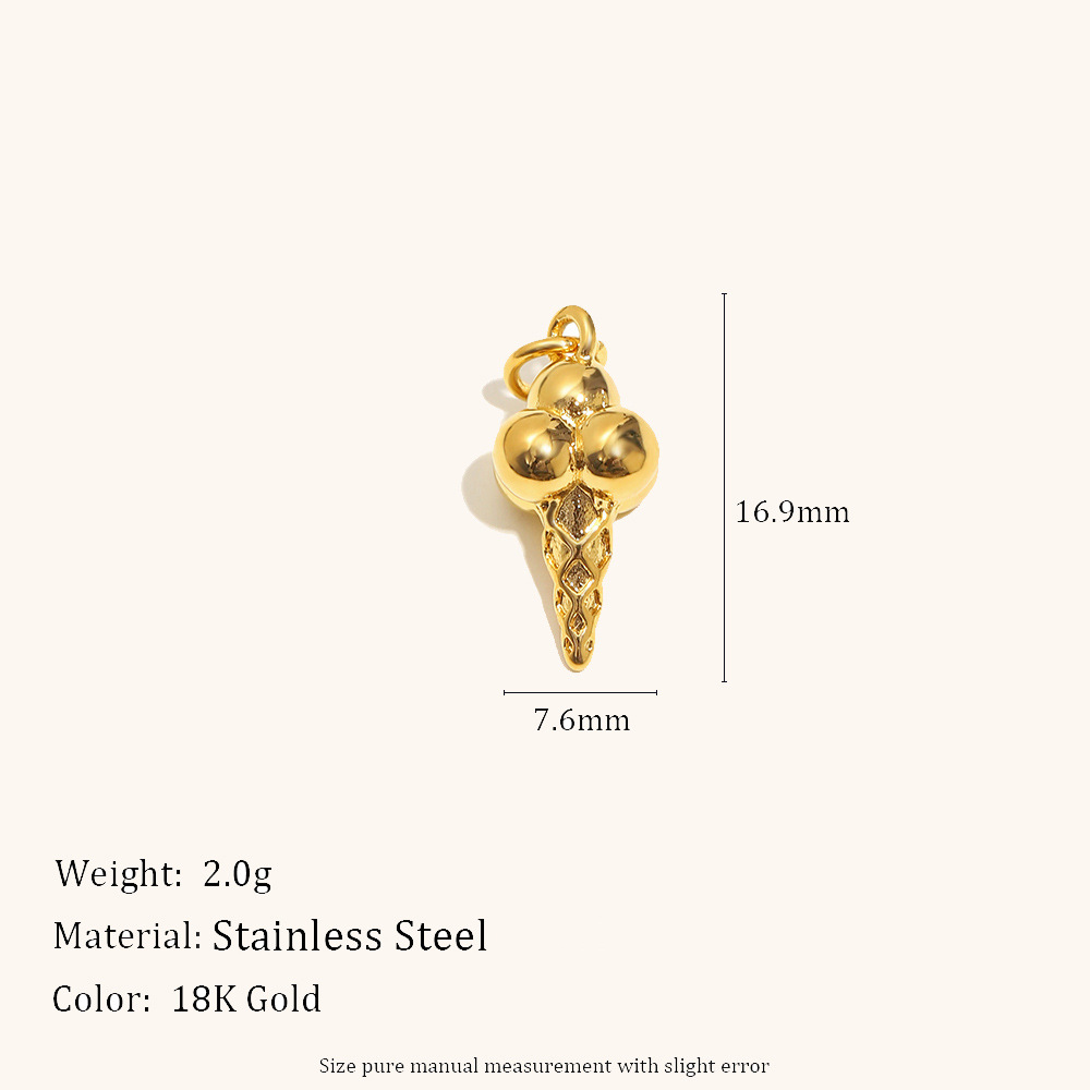 Ice cream pendant-gold