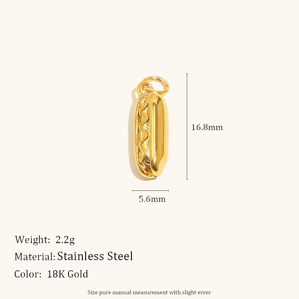 Hot dog pendant-gold