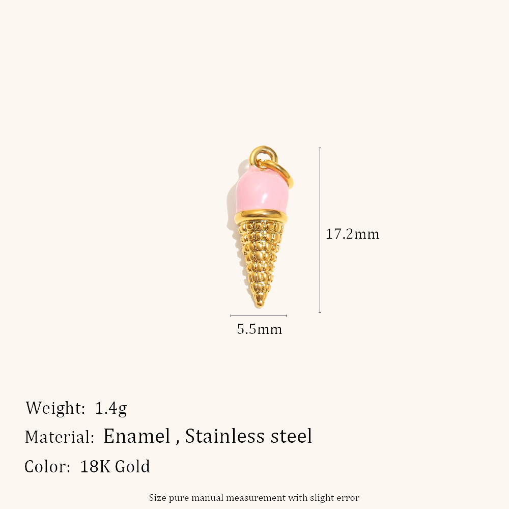 Oil dripping ice cream pendant-gold
