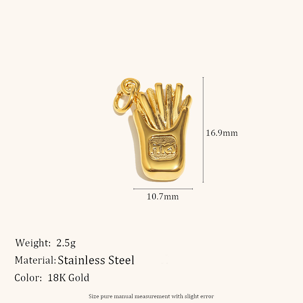 French fries pendant-gold