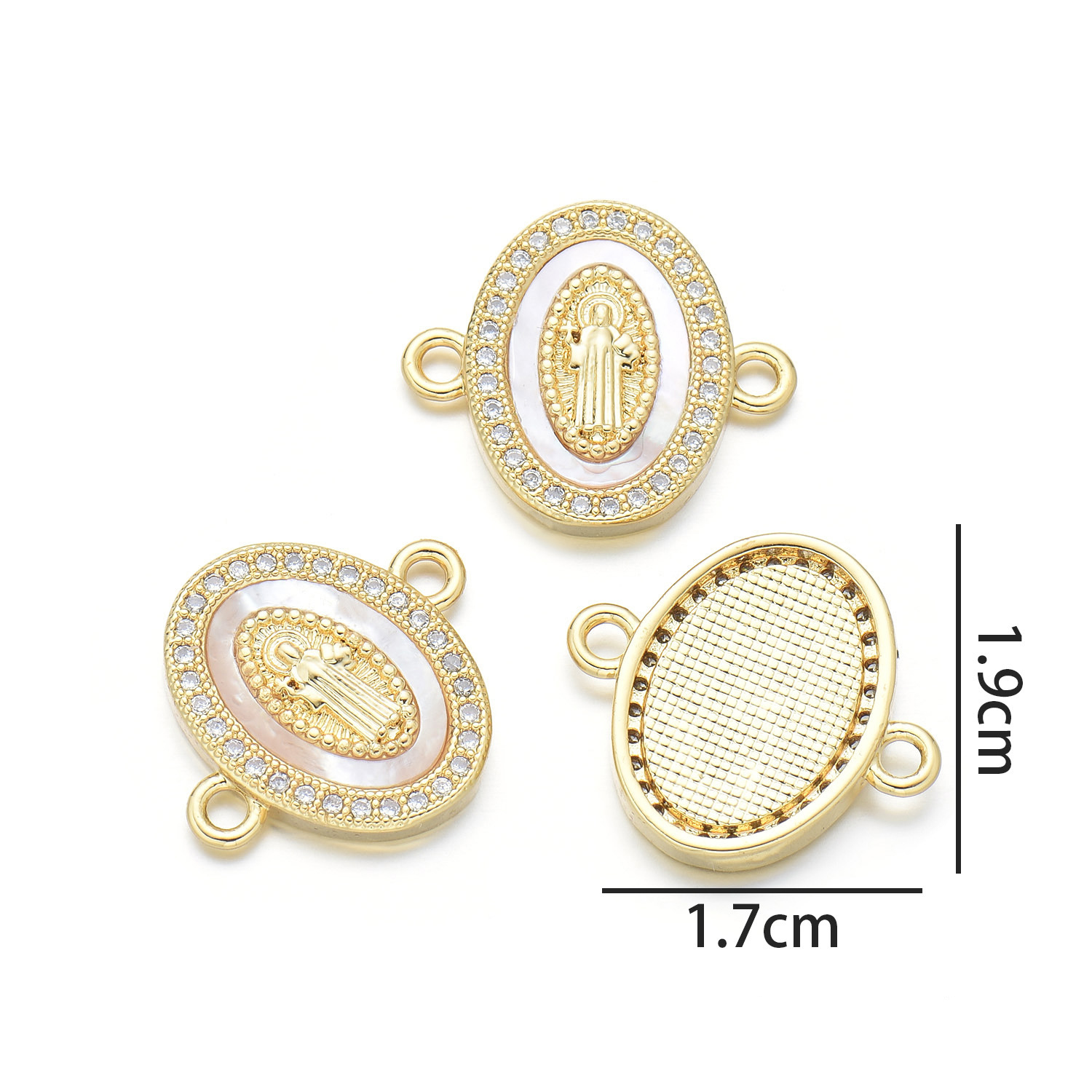 Oval godfather hand card (natural shell)