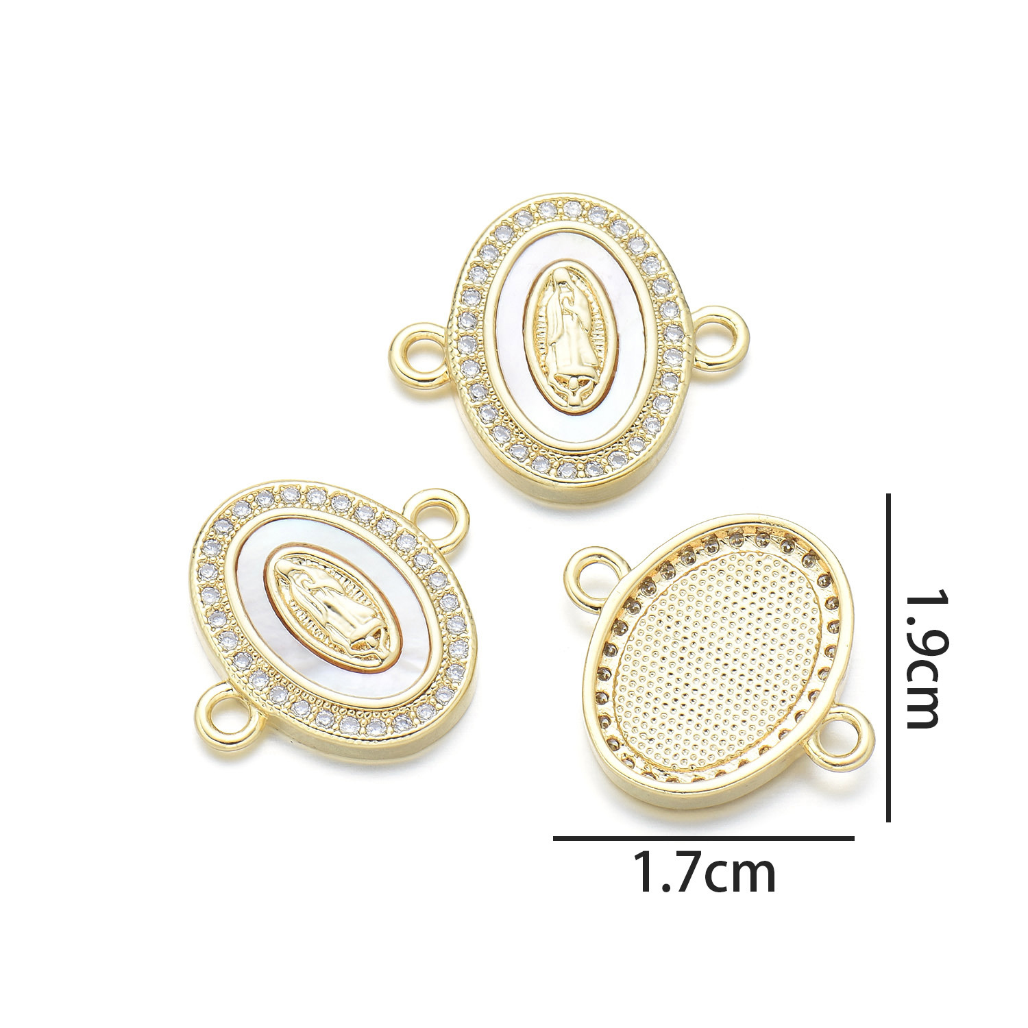 Oval golden edge Virgin hand (natural shell)
