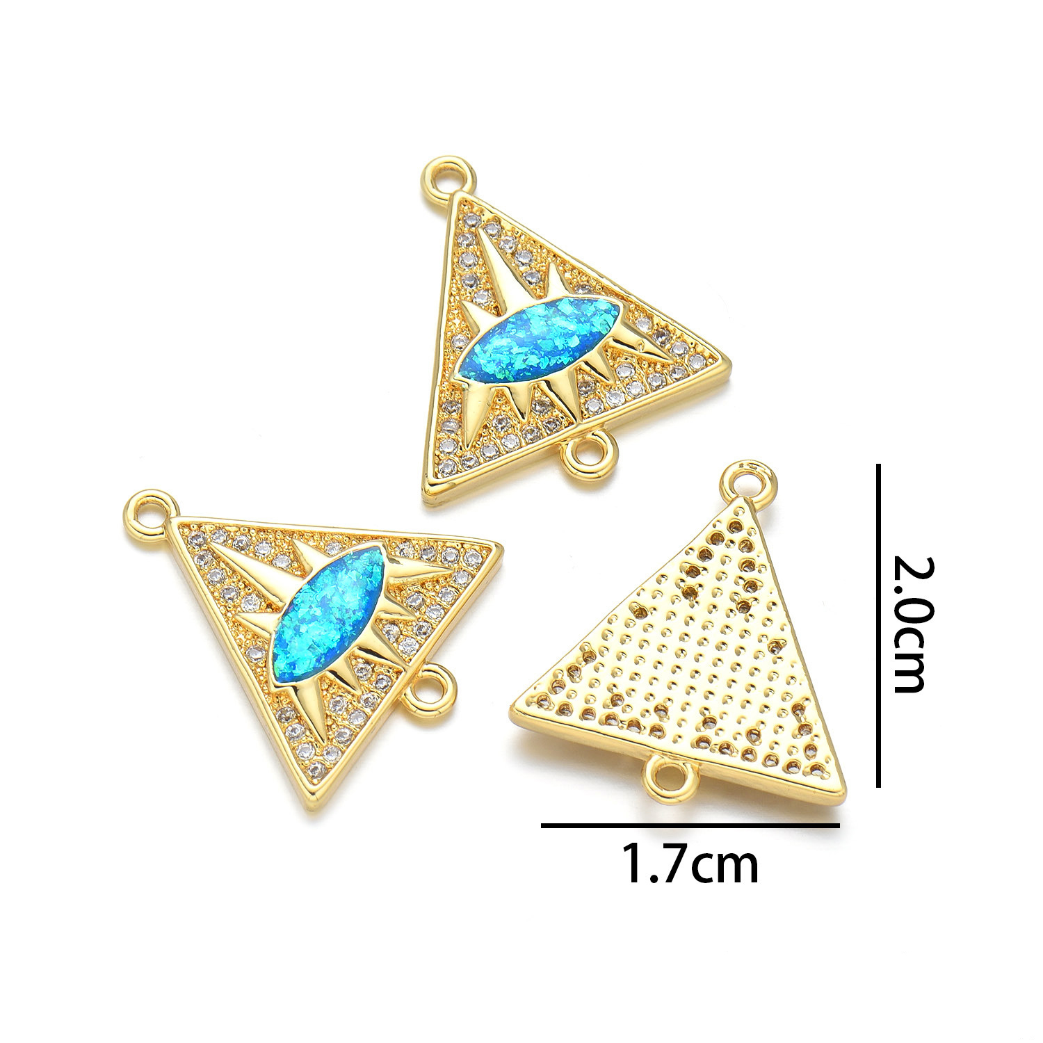 Triangle eyes (peacock blue opal)