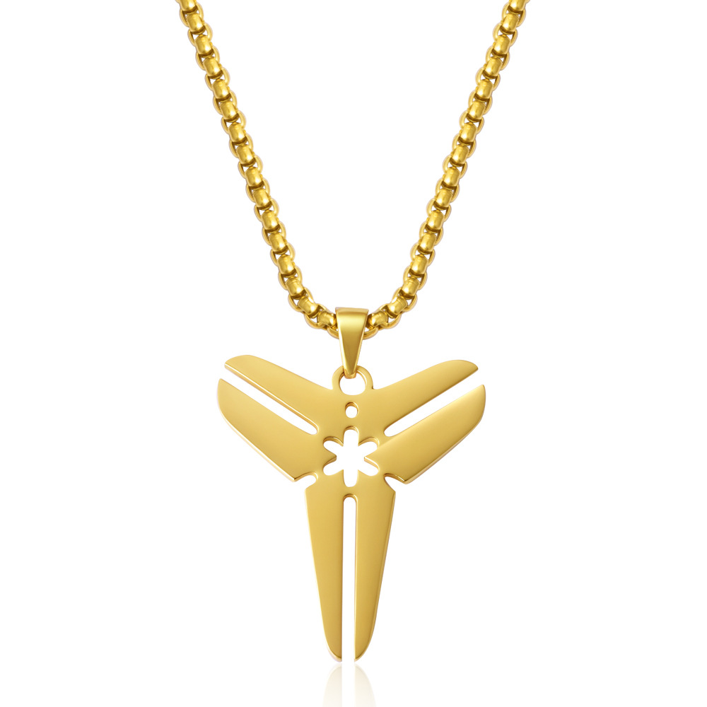 Polished full gloss triangular pendant gold
