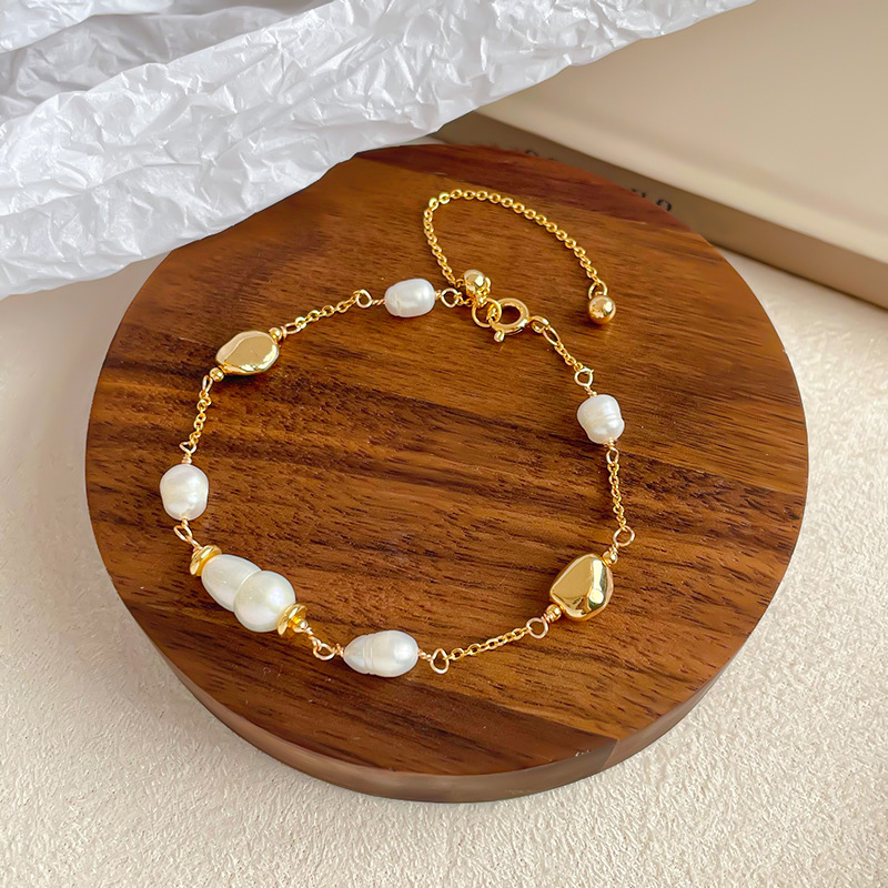 [copper plated with 18k real gold   freshwater pearl]: nl03090b