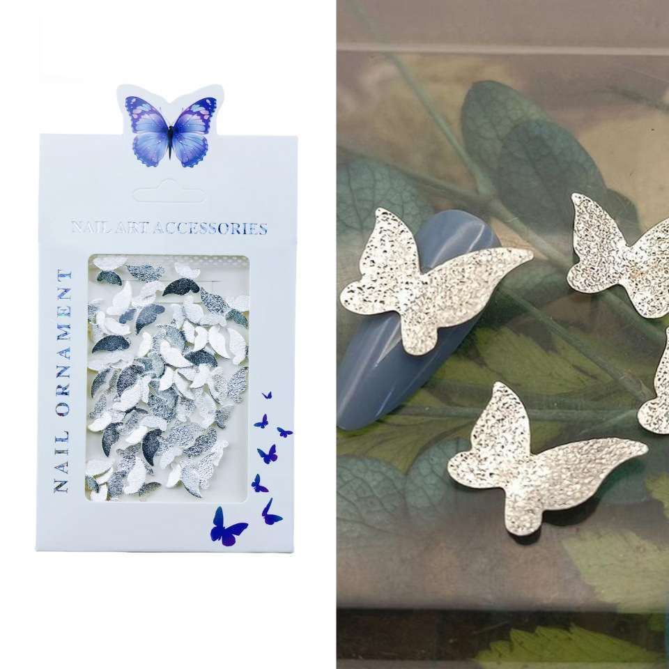 Long wing frosted butterfly-silver
