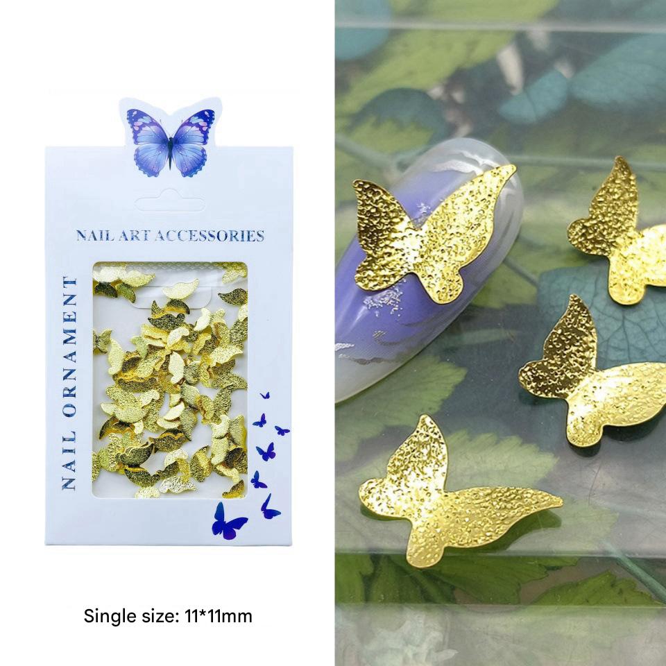 Long wing frosted butterfly-gold