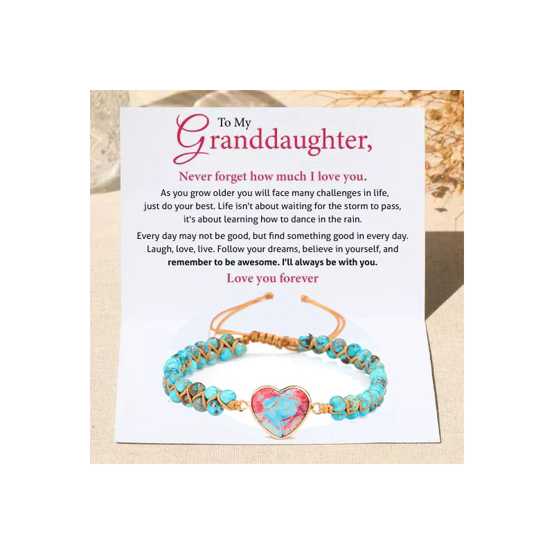 Blue red and blue love granddaughter card
