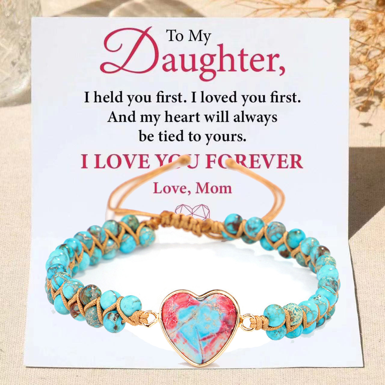 Blue Emperor Royal stone Red and Blue Love Heart card