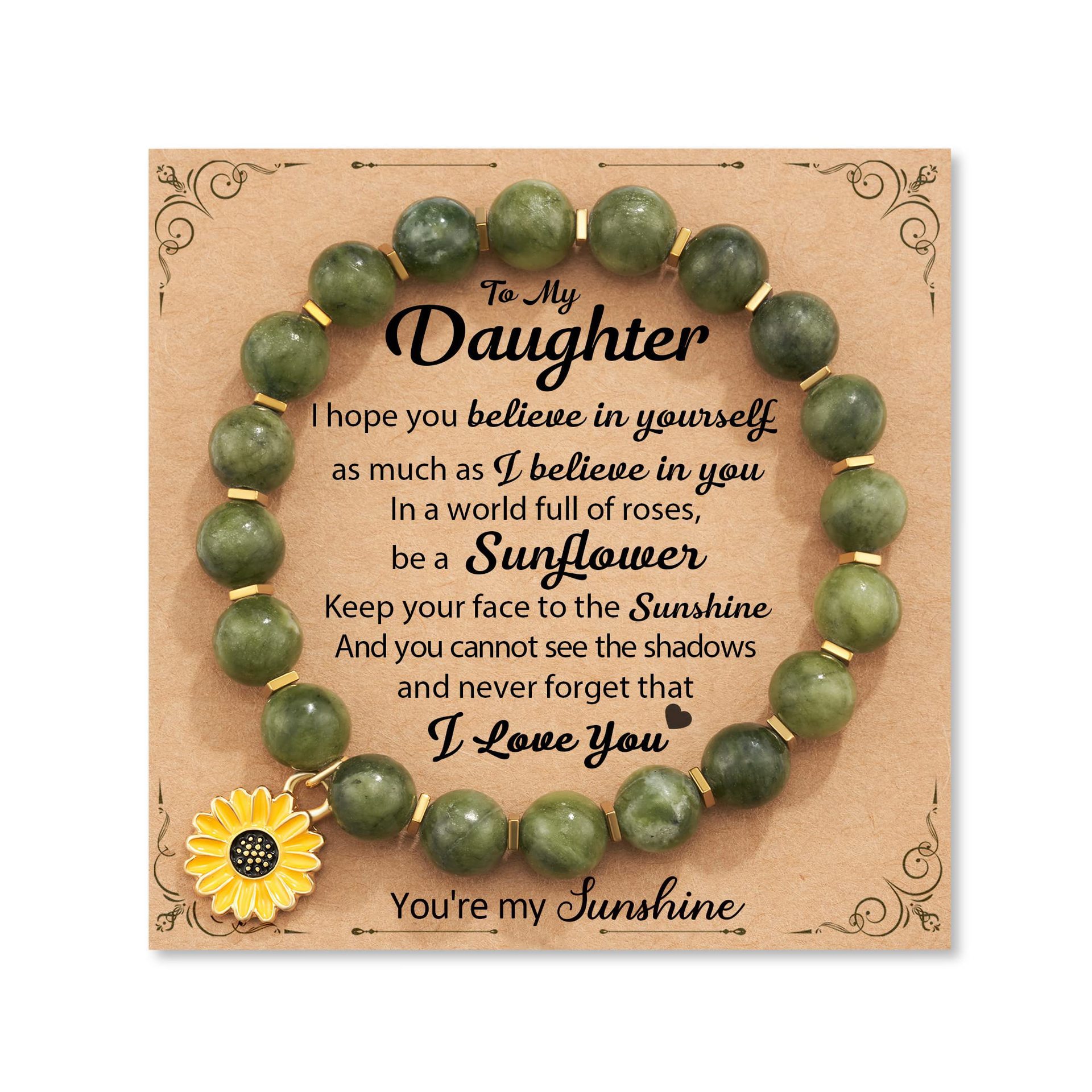 African Pine Sunflower Pendant Gold Partition Daughter Card