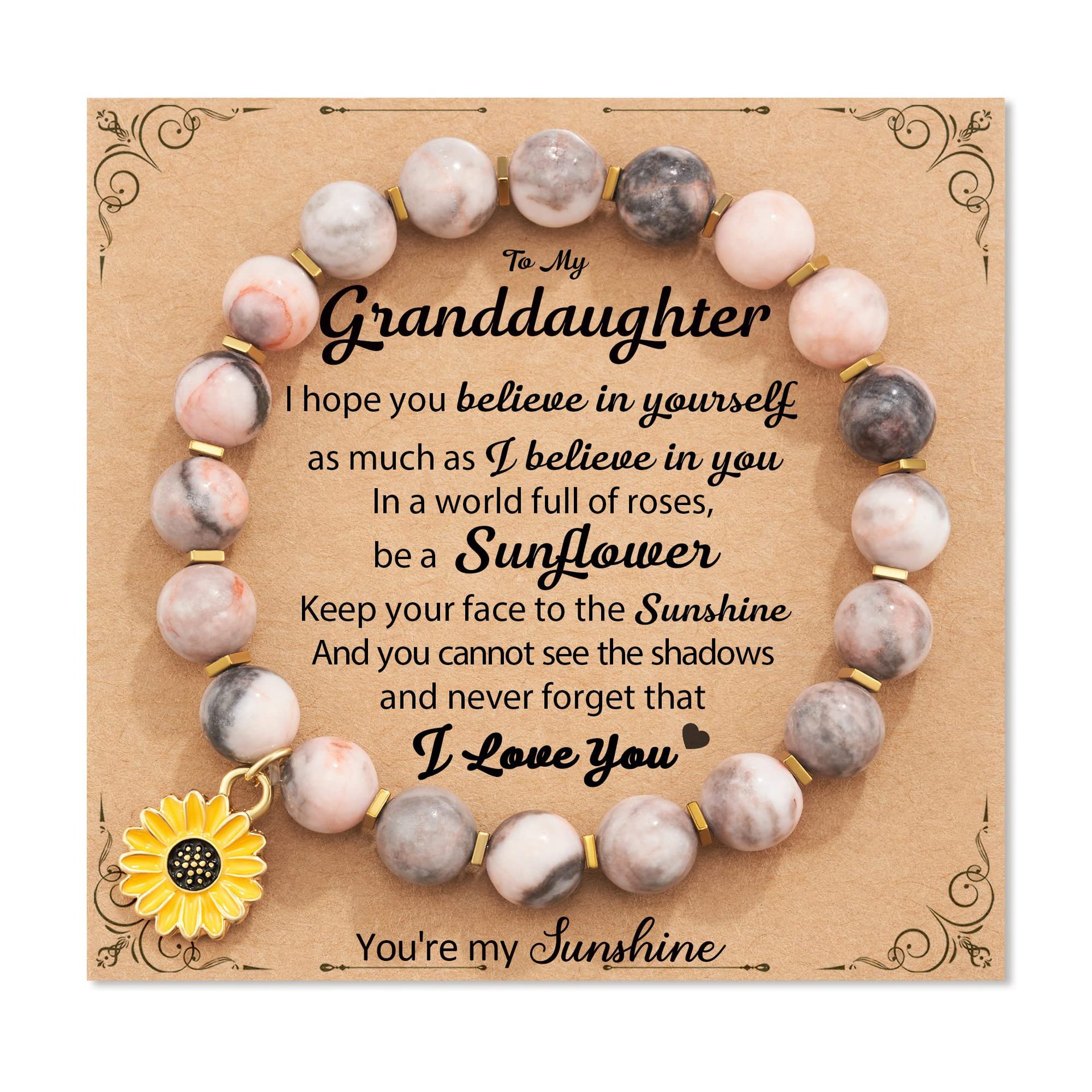 Pink Zebra Sunflower Pendant granddaughter Card