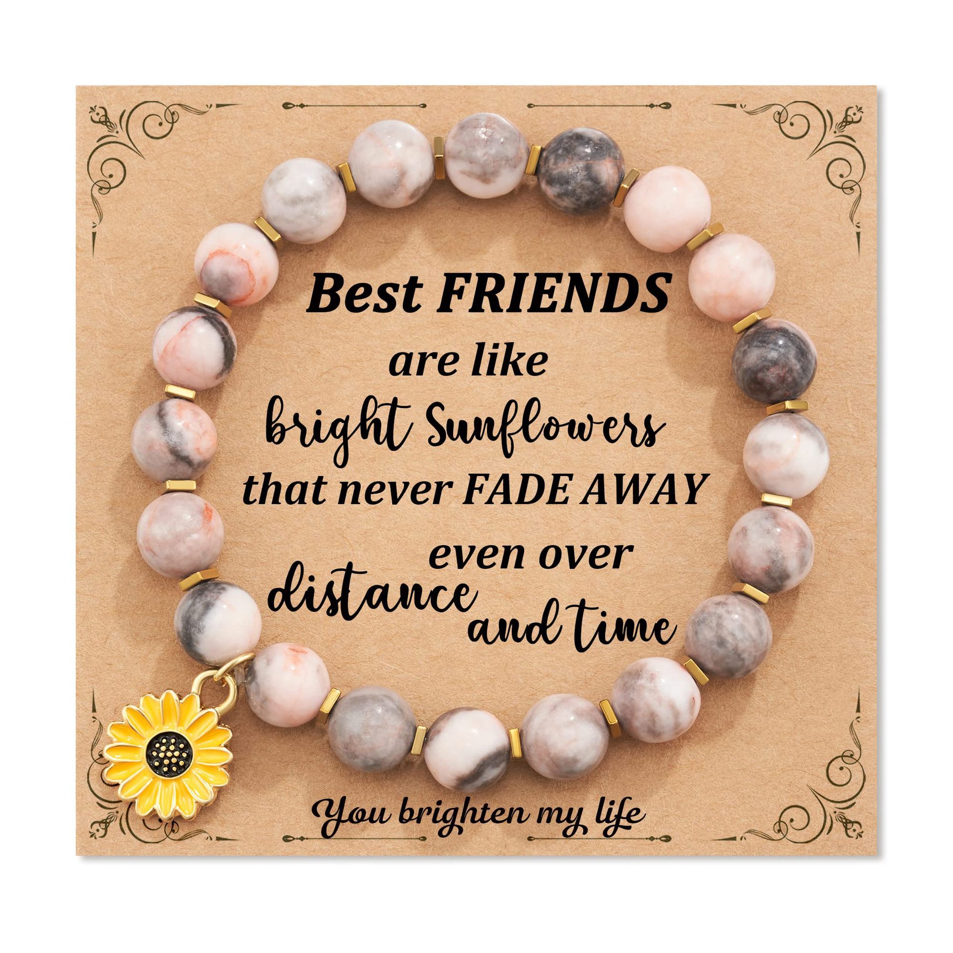 Pink Zebra Sunflower Pendant Best FRIENDS