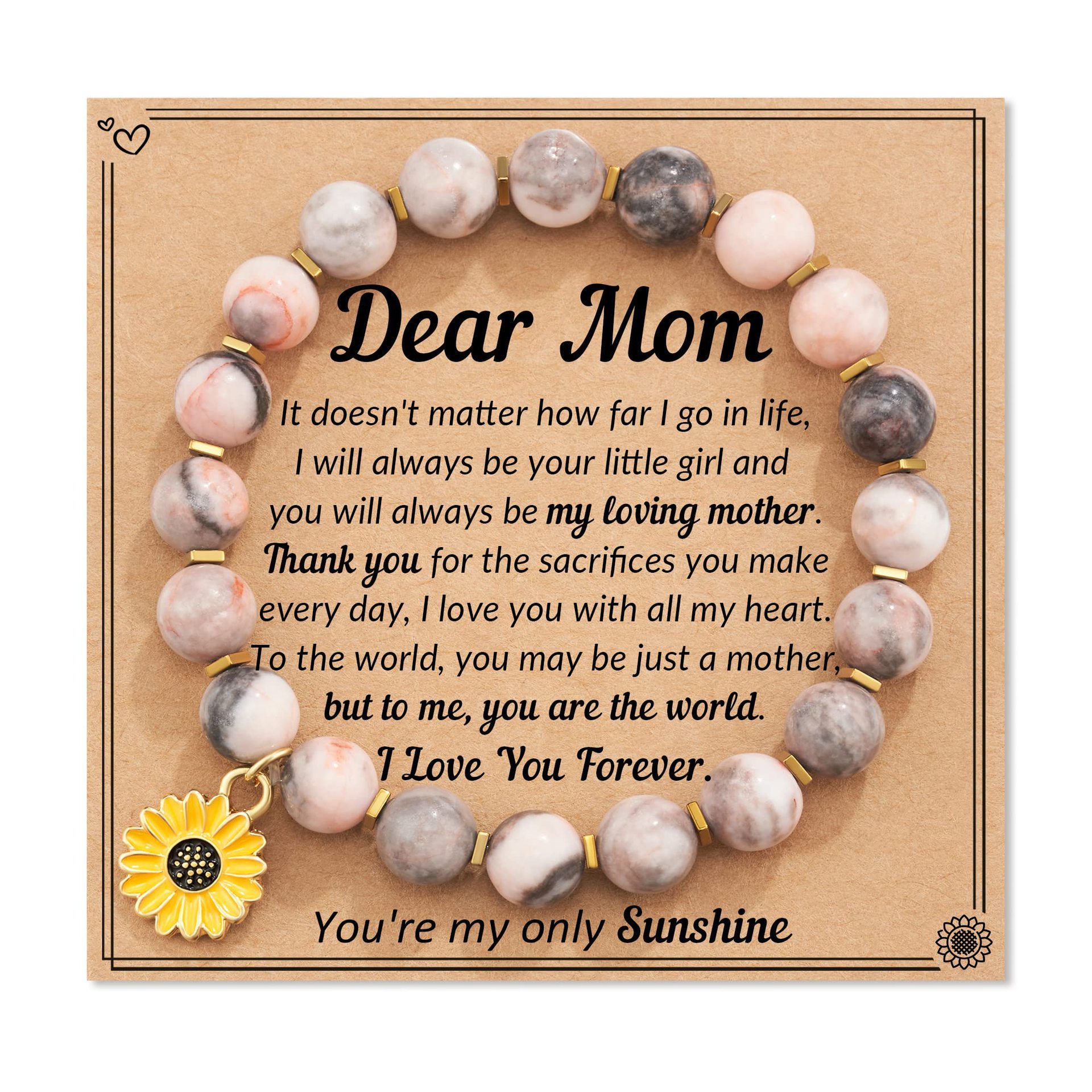 Pink Zebra Sunflower Pendant Dear Mom Card
