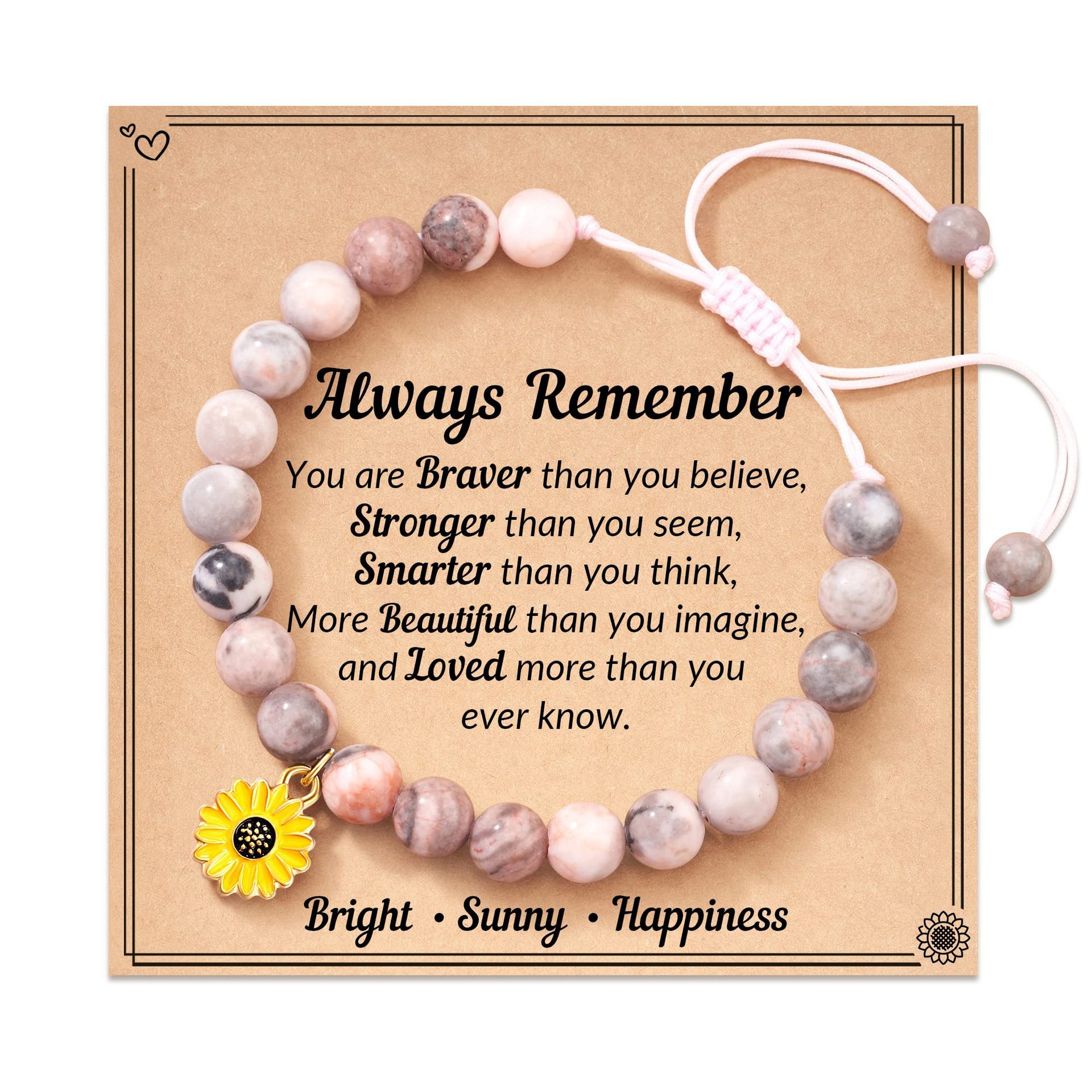 Pink Zebra Woven Sunflower Pendant Always Card