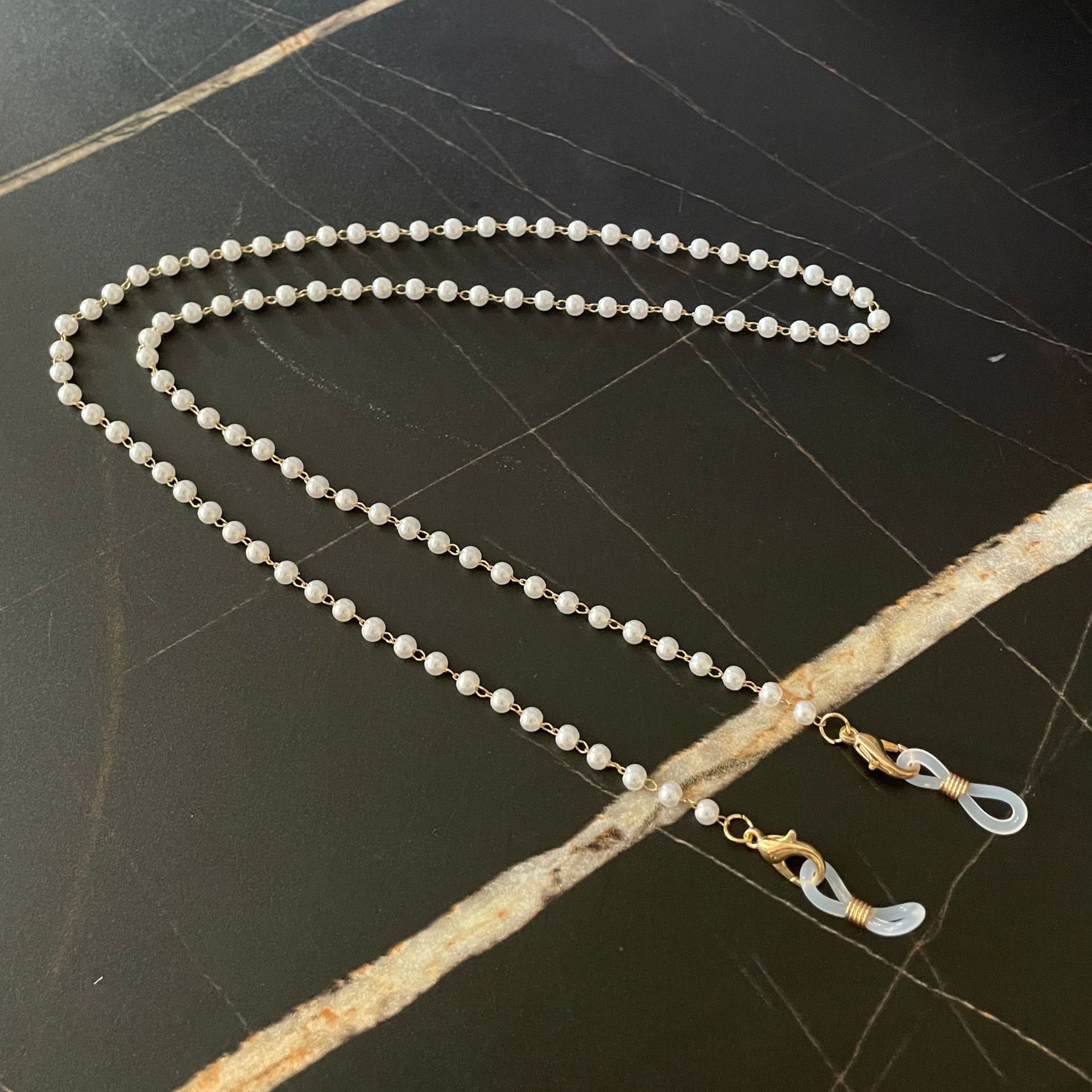 White Pearl Gold Chain