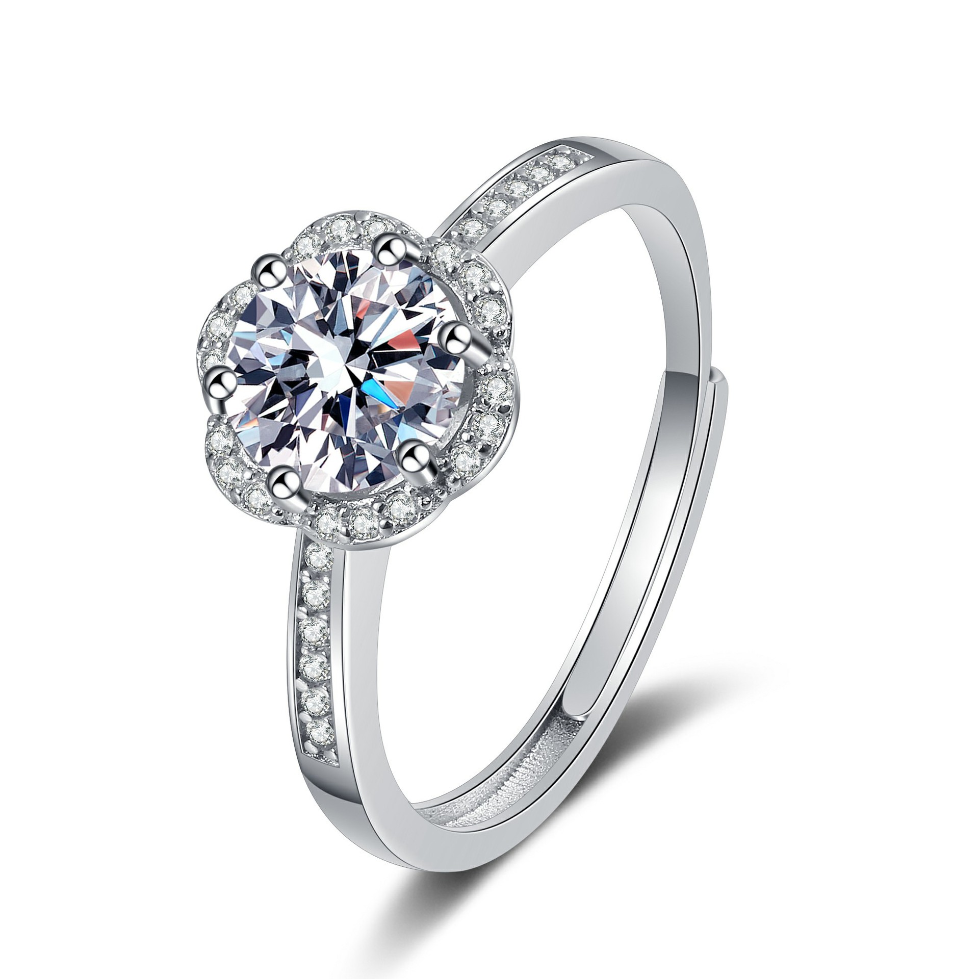 Plum Blossom Ring (White Diamond)