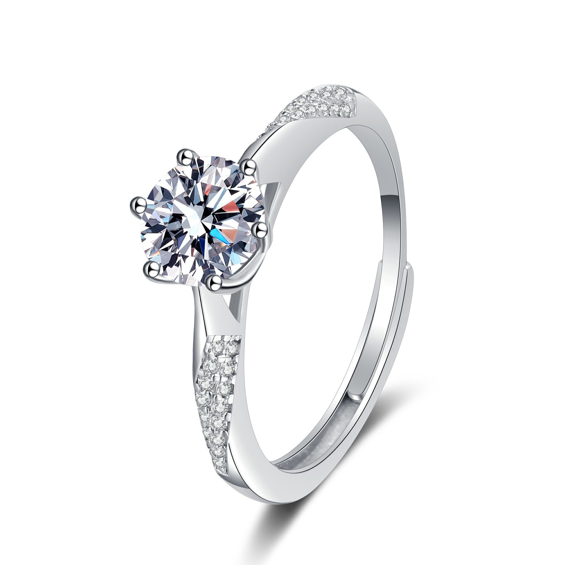 Double row psychic ring (white diamond)