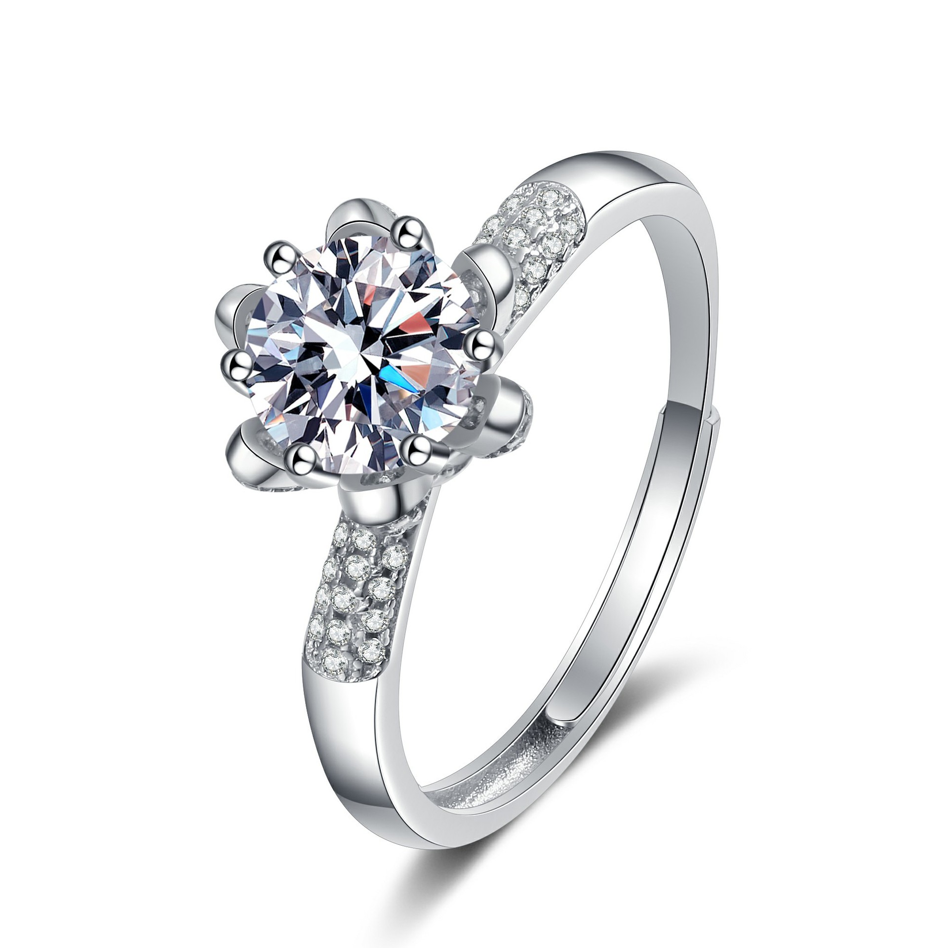 Holding flower ring (white diamond)