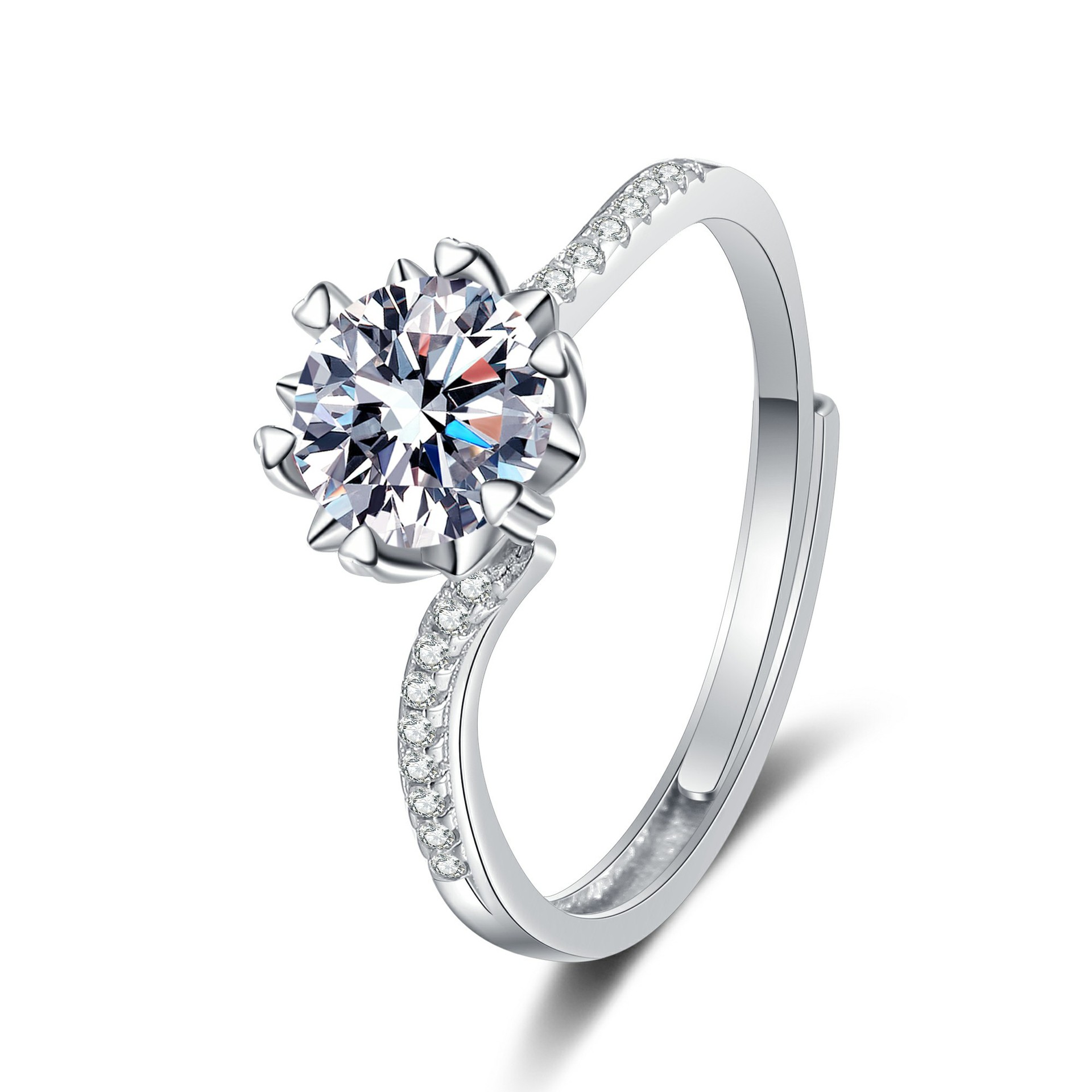 Torsion arm ring (white diamond)
