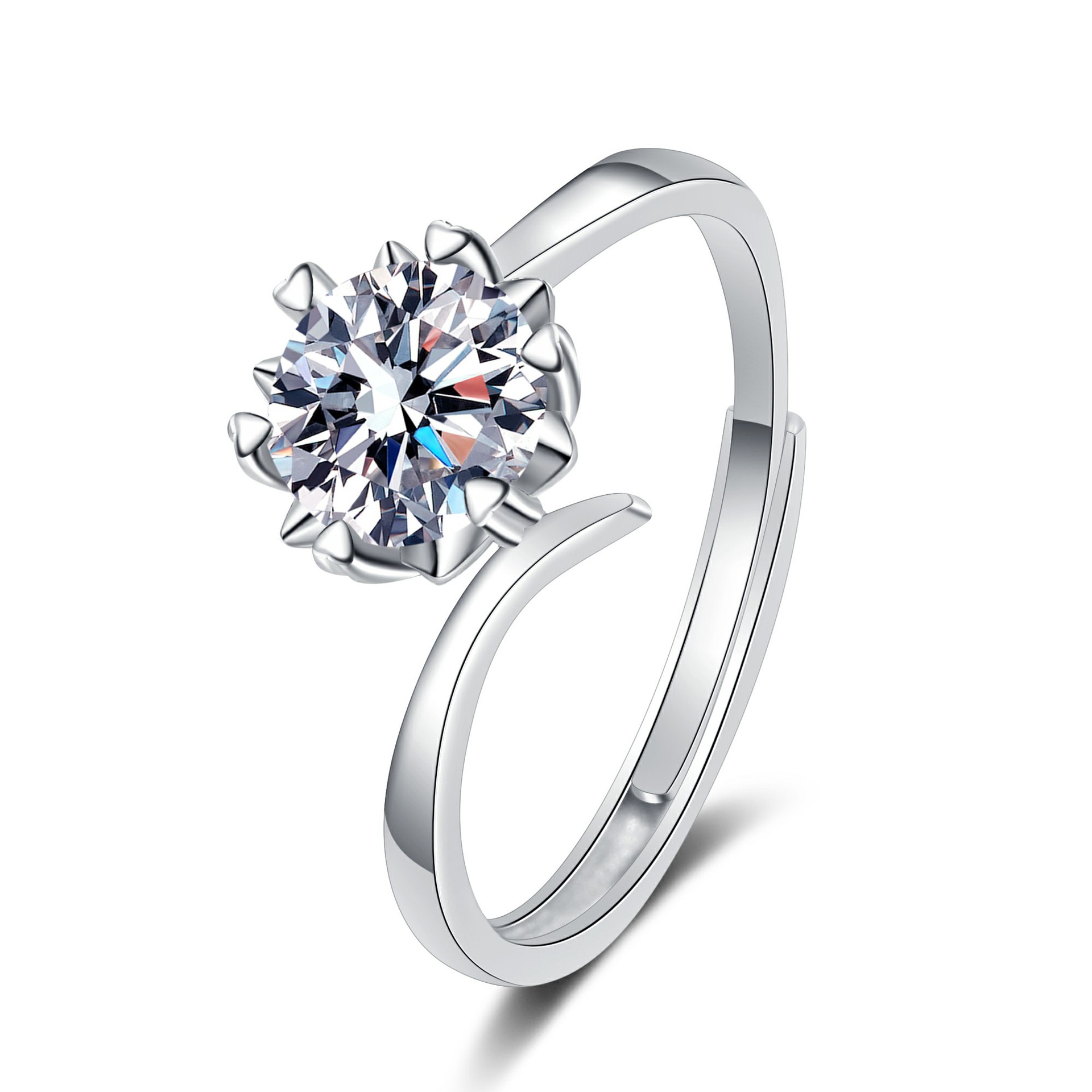 Light body snowflake twist arm ring (white diamond)