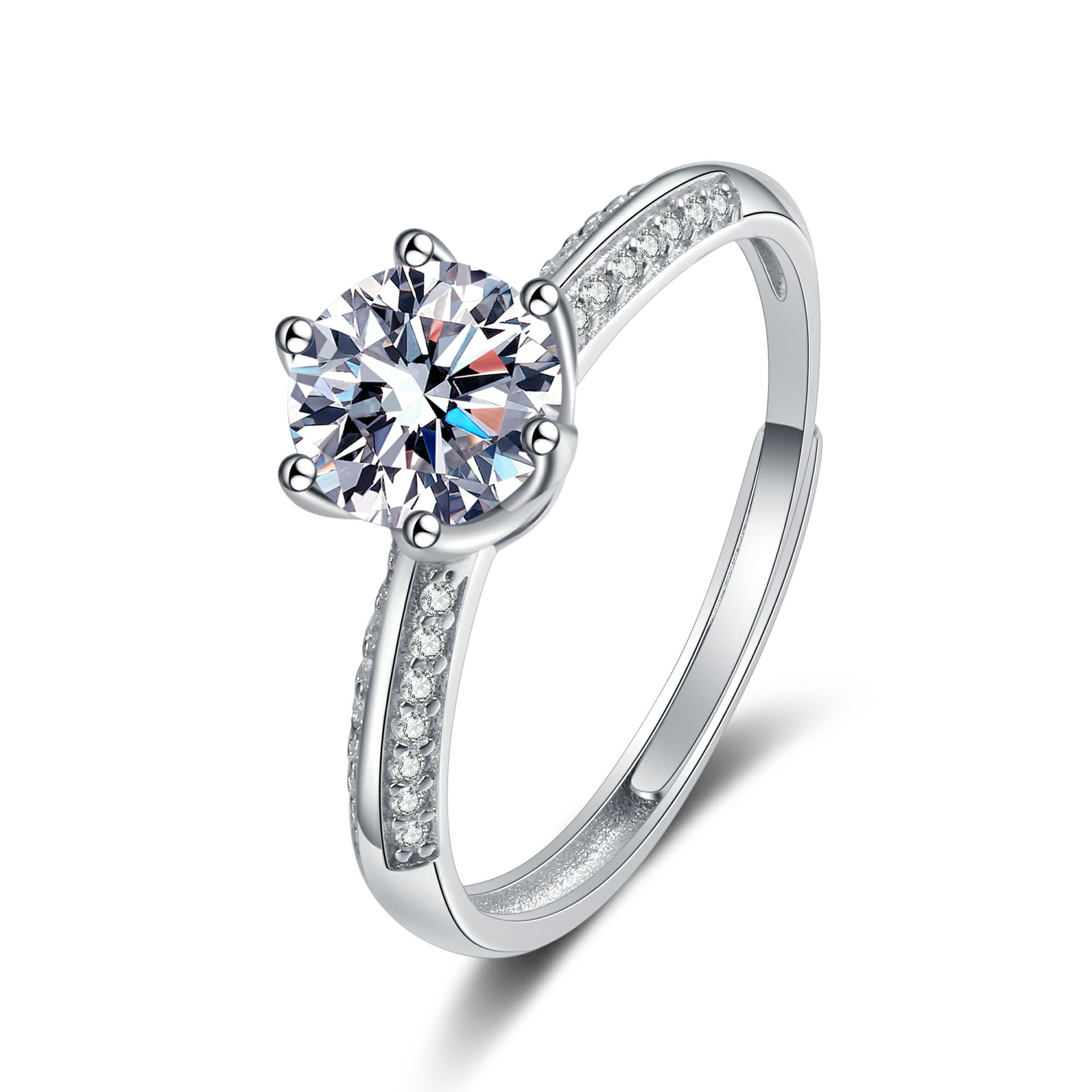 One wall Jiangshan ring (white diamond)