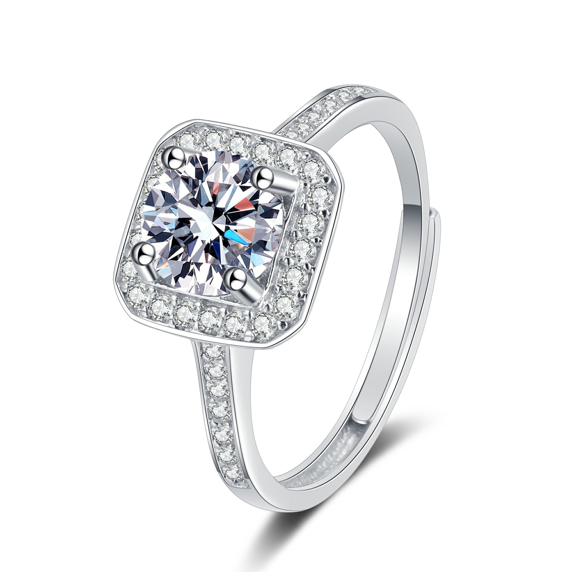 Grand Square Ring (White Diamond)