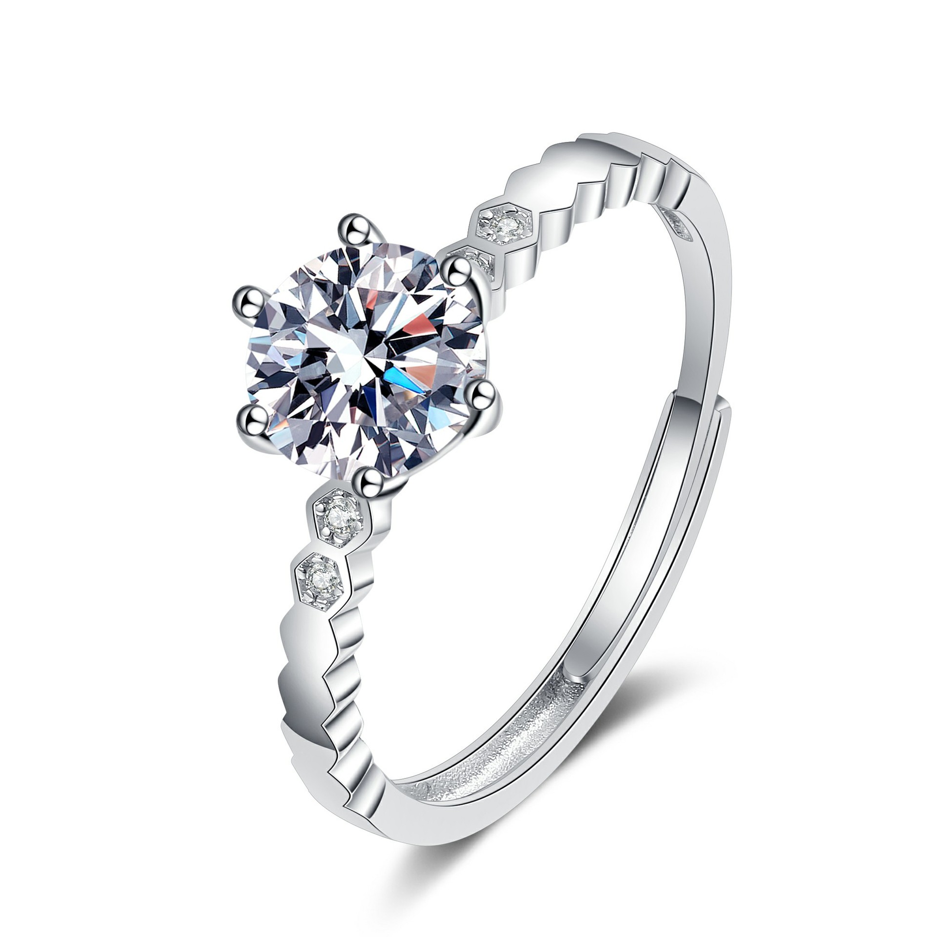 4 stone beehive ring (white diamond)
